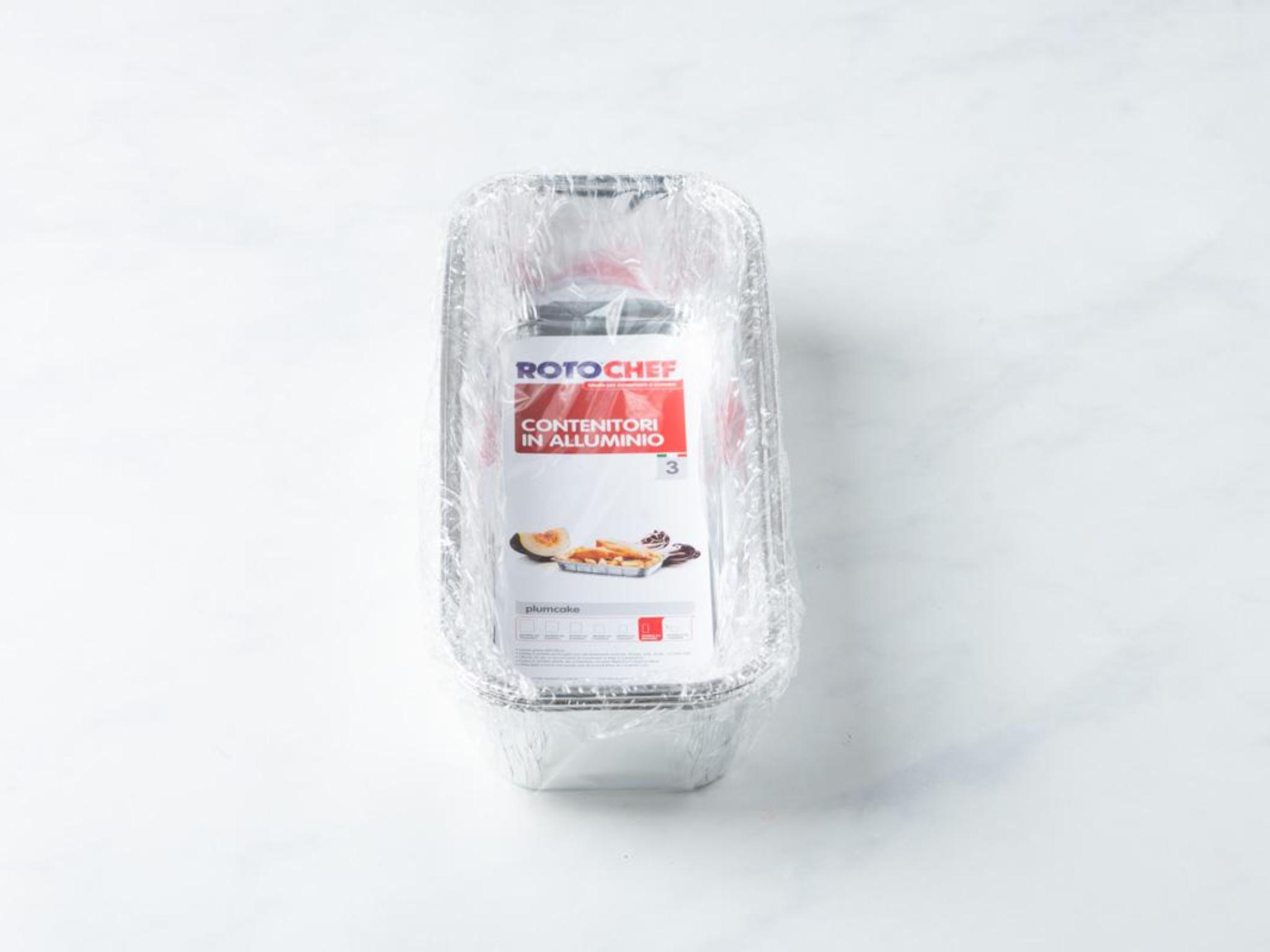 3 contenitori in alluminio per plumcake