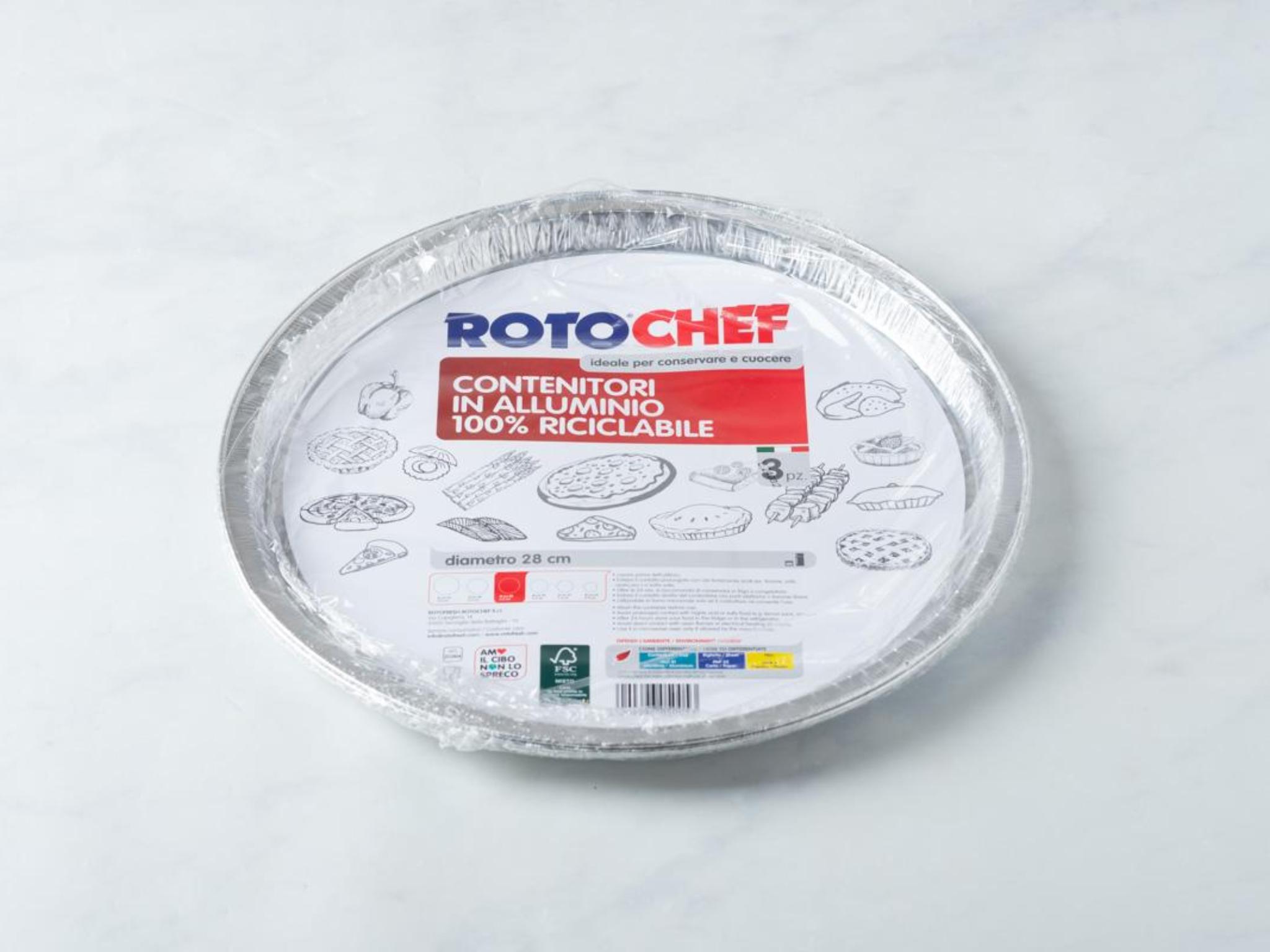 3 contenitori in alluminio per pizza