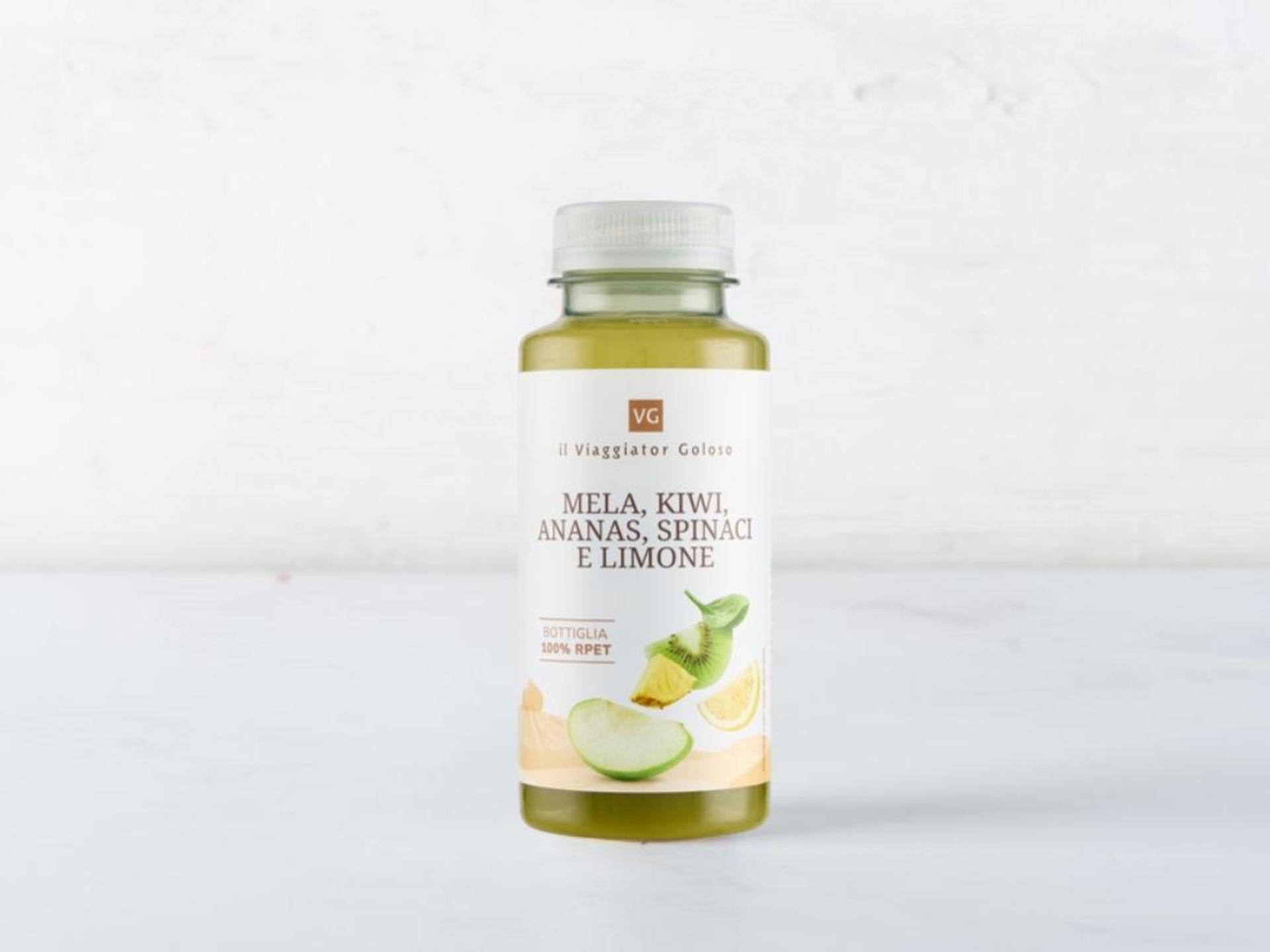 Bevanda mela, kiwi, ananas spinaci e limone