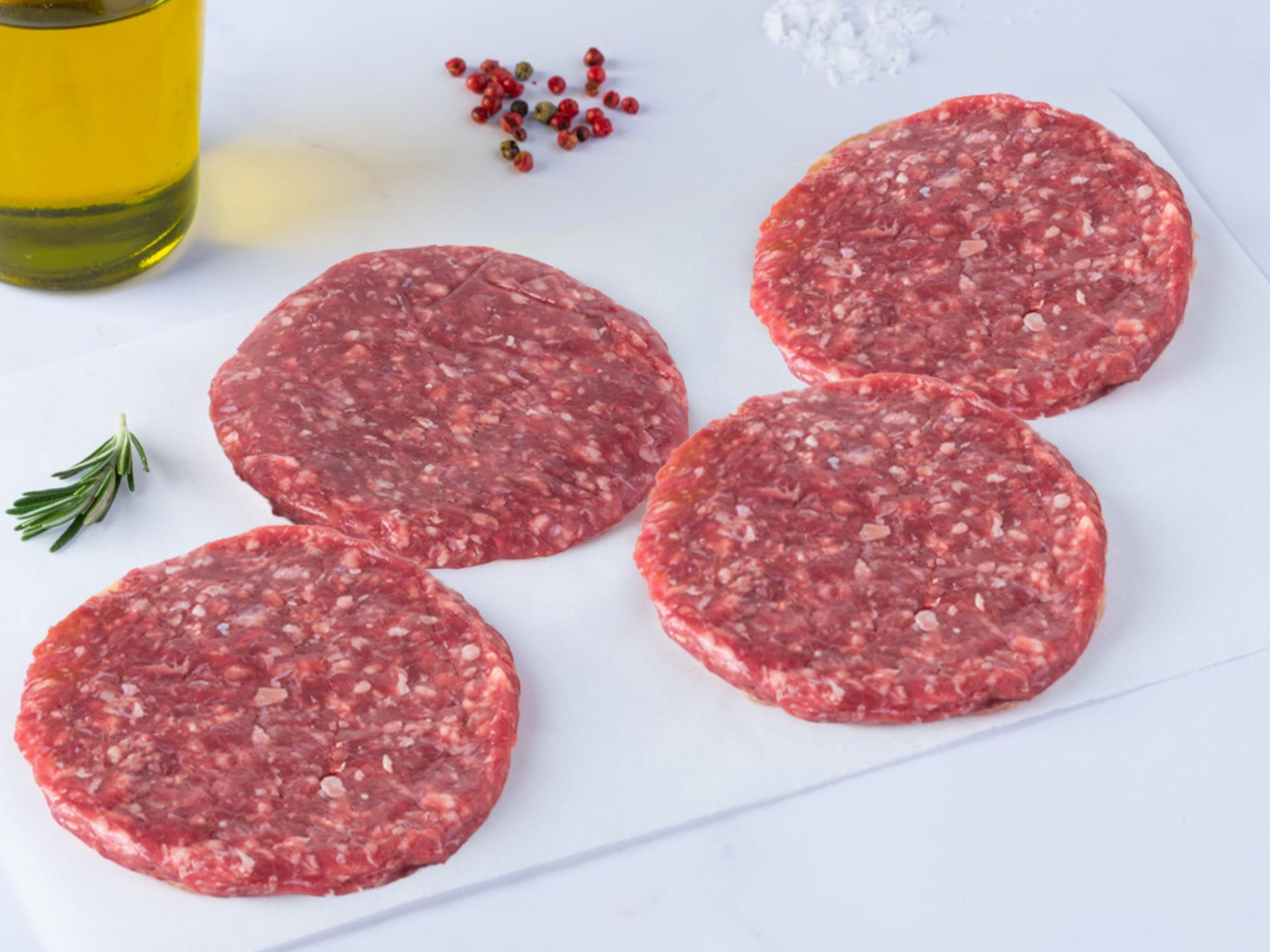 4 hamburger di fassone piemontese