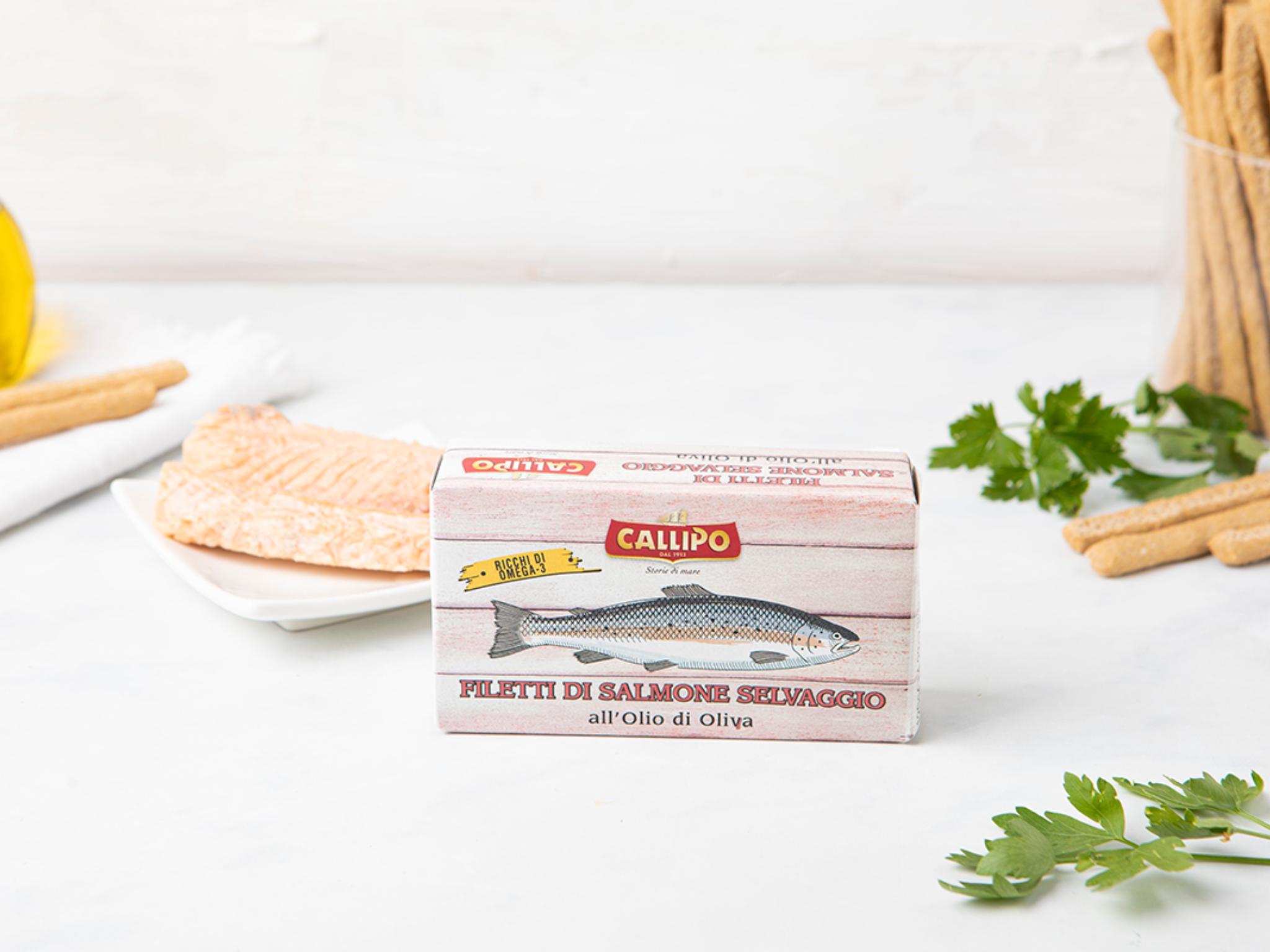 Filetti di salmone selvaggio in olio di oliva