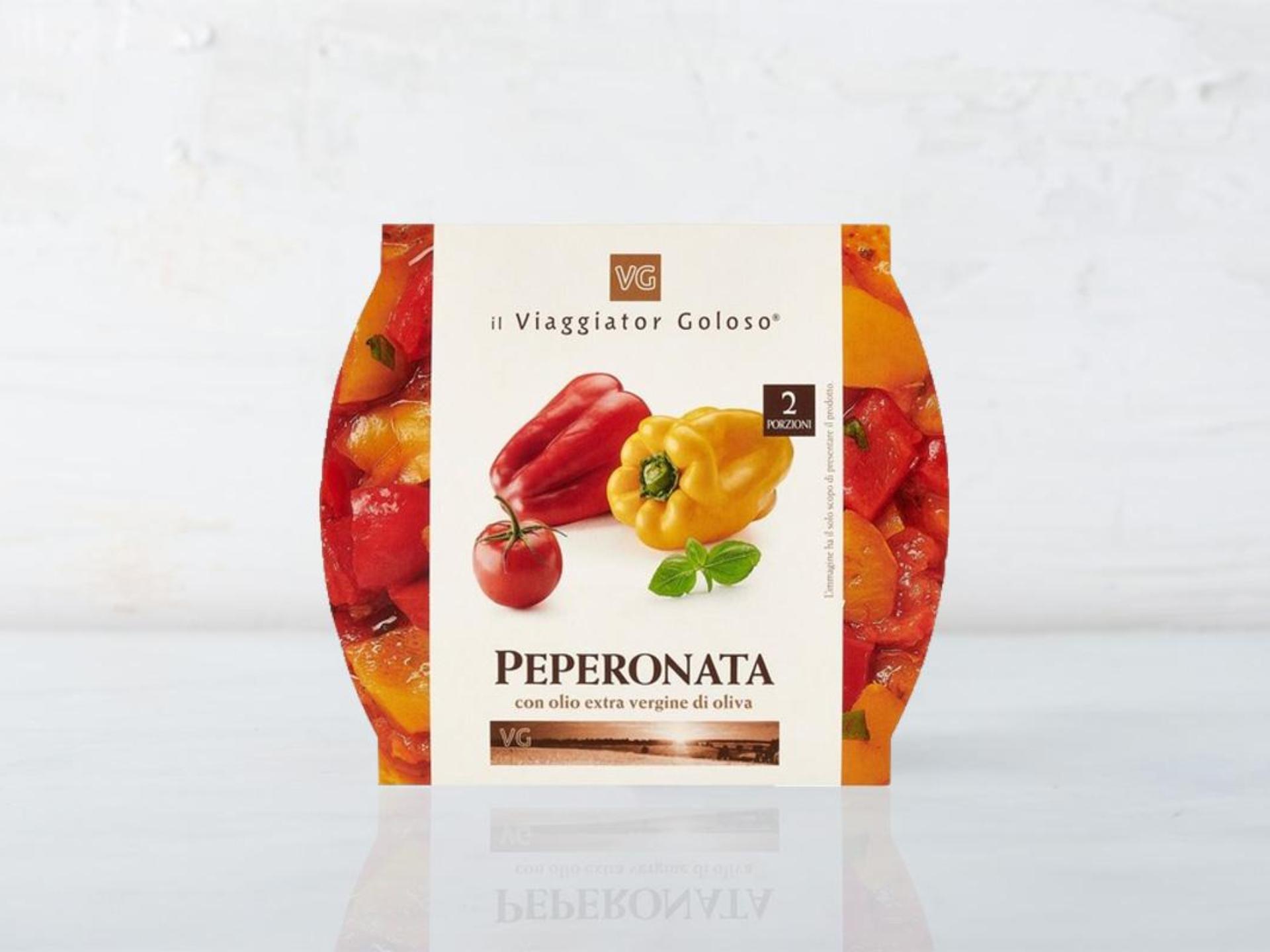 Peperonata con olio extravergine di oliva