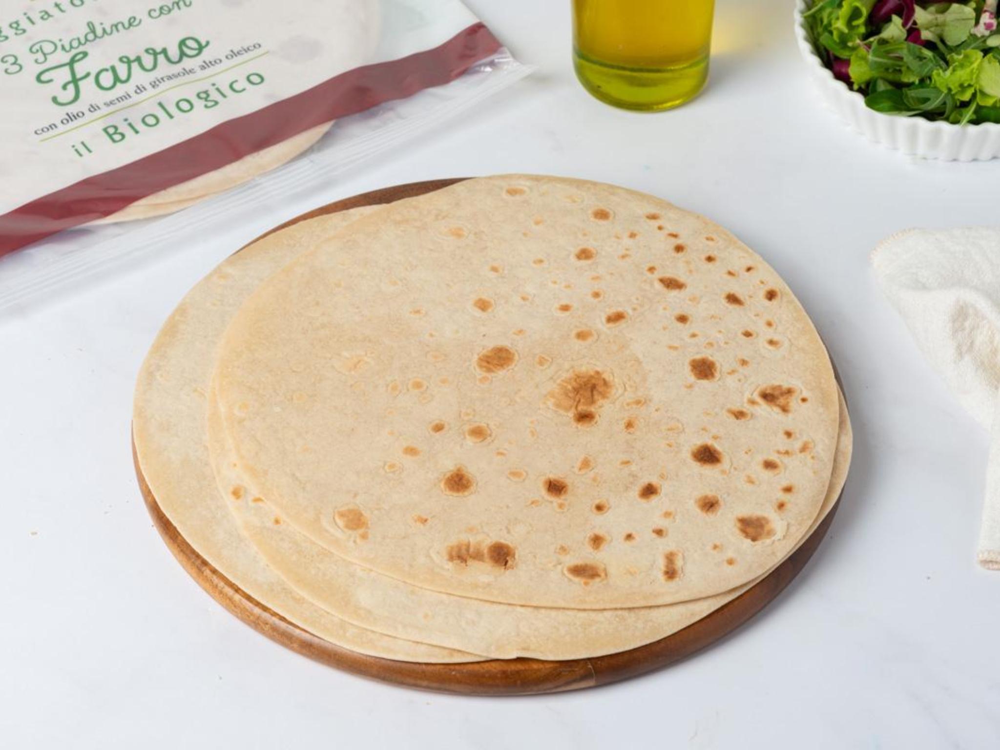 3 Piadine al farro con olio di semi di girasole alto oleico BIO