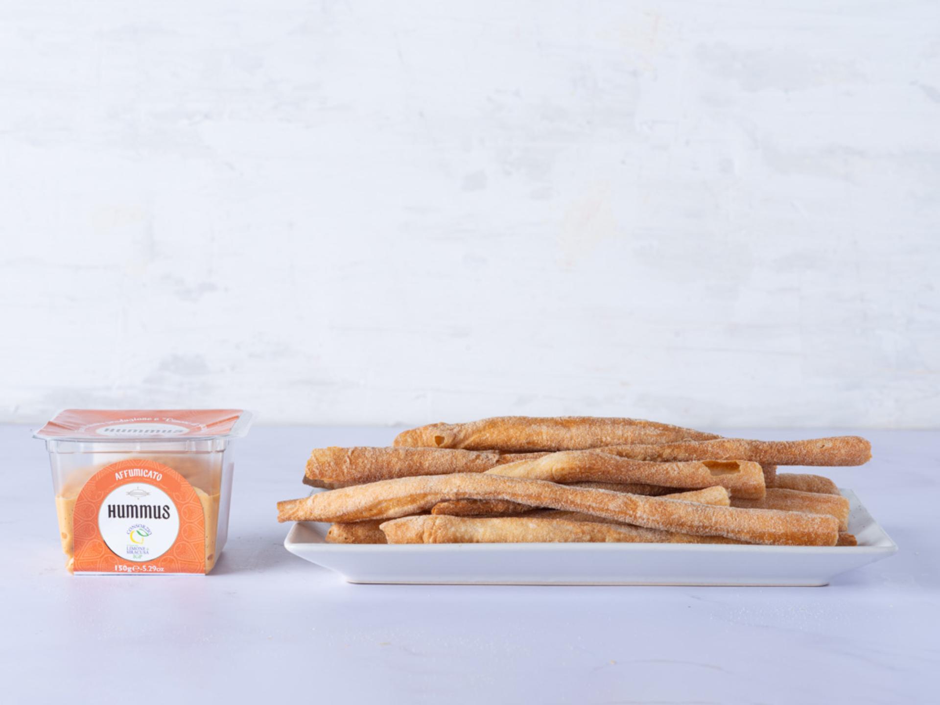 Kit hummus affumicato e grissini