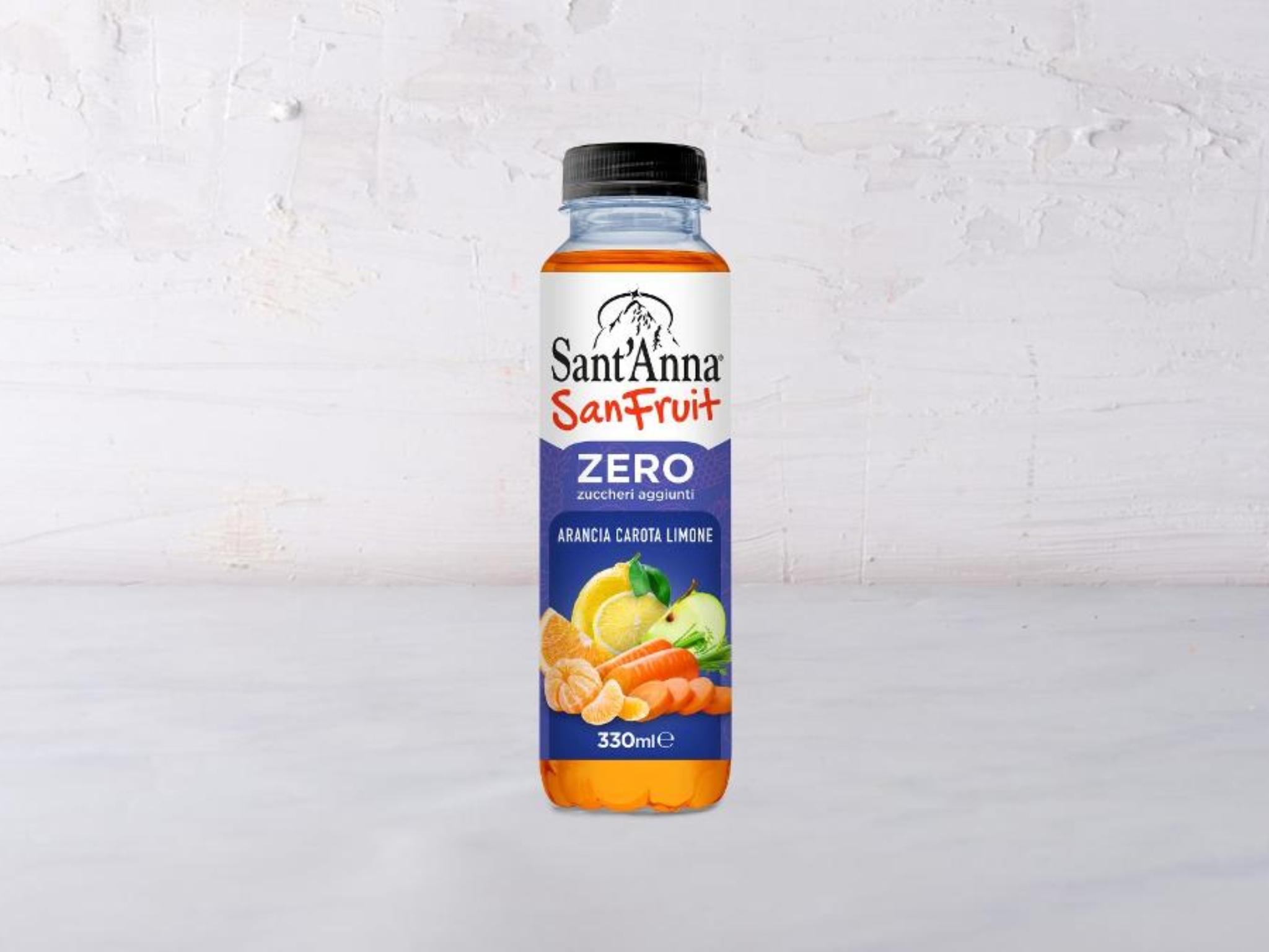 SanFruit senza zuccheri al gusto arancia, carota e limone