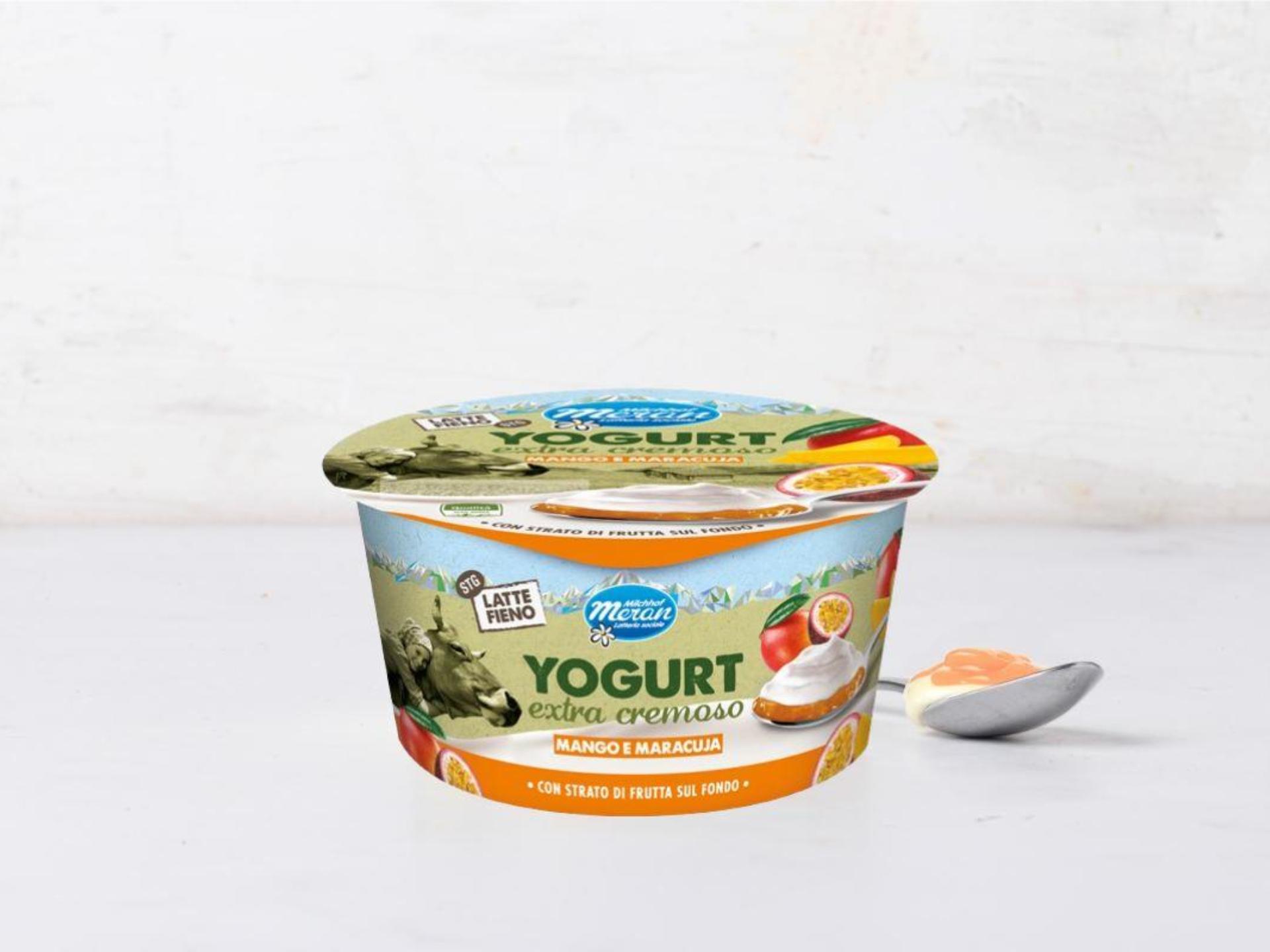 Yogurt extra cremoso da latte fieno STG con mango e maracuja