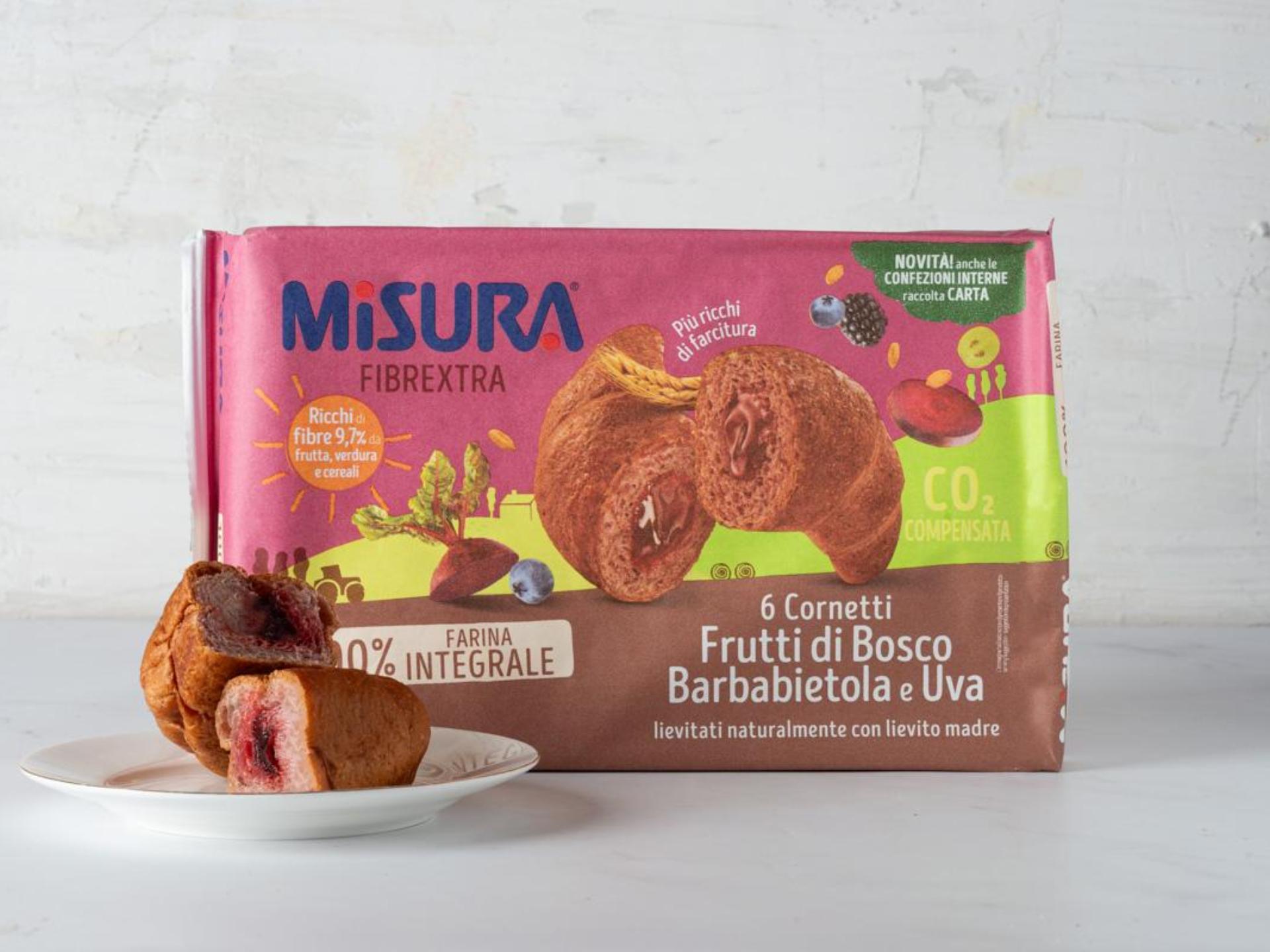 Fibrextra cornetti integrali frutti di bosco, barbabietola e uva