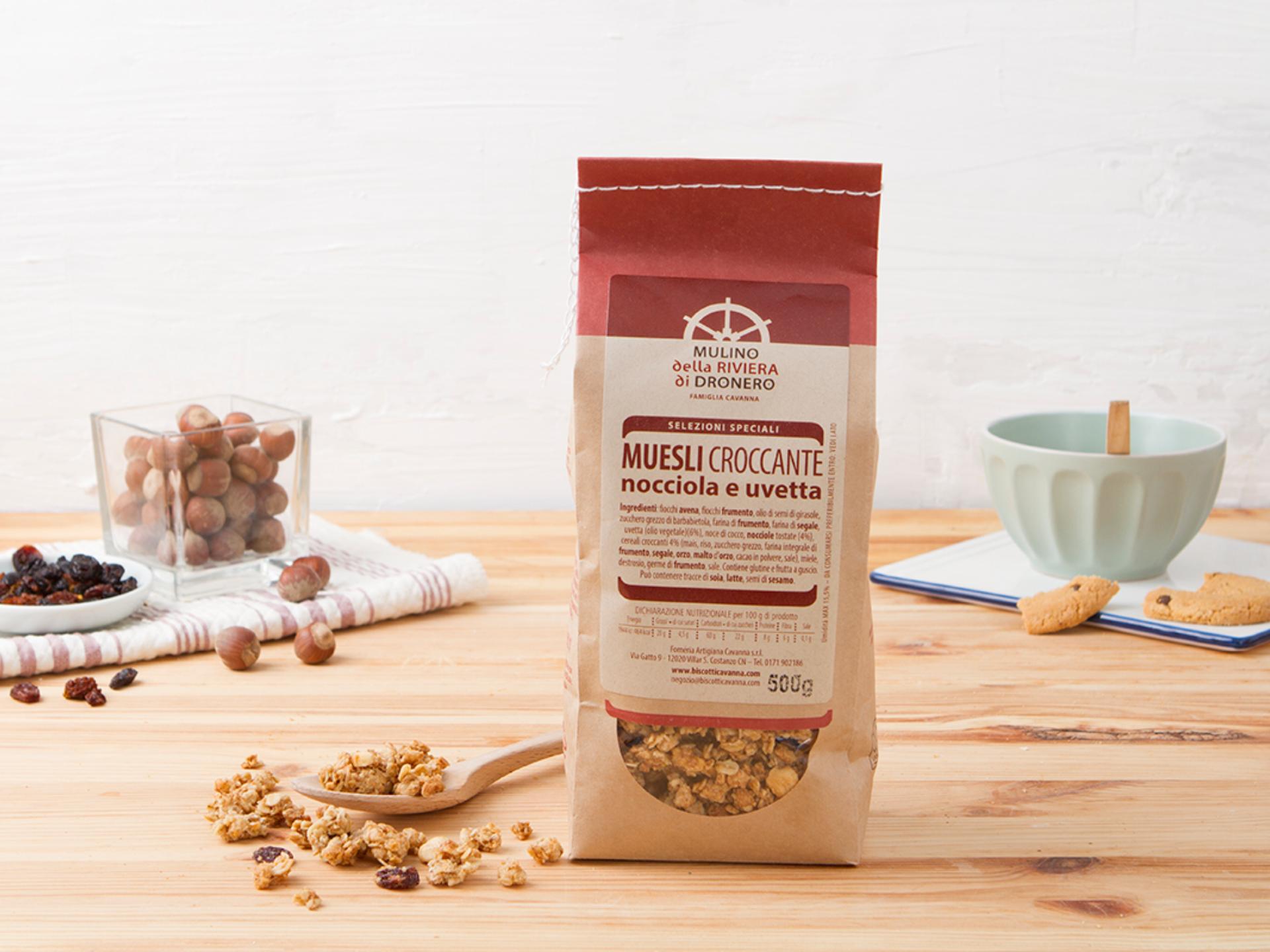 Muesli croccante nocciola e uvetta
