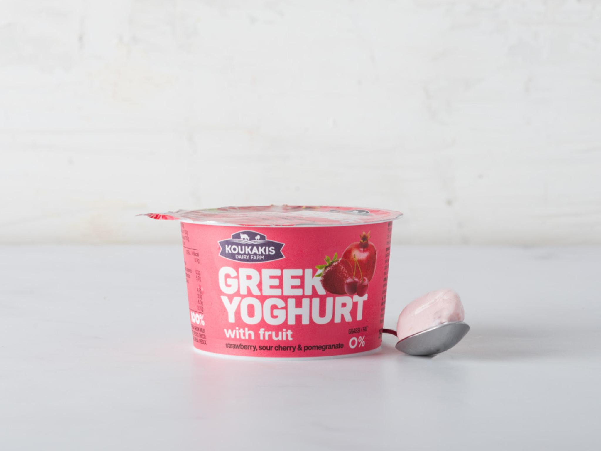 Yogurt greco 0% ai frutti rossi