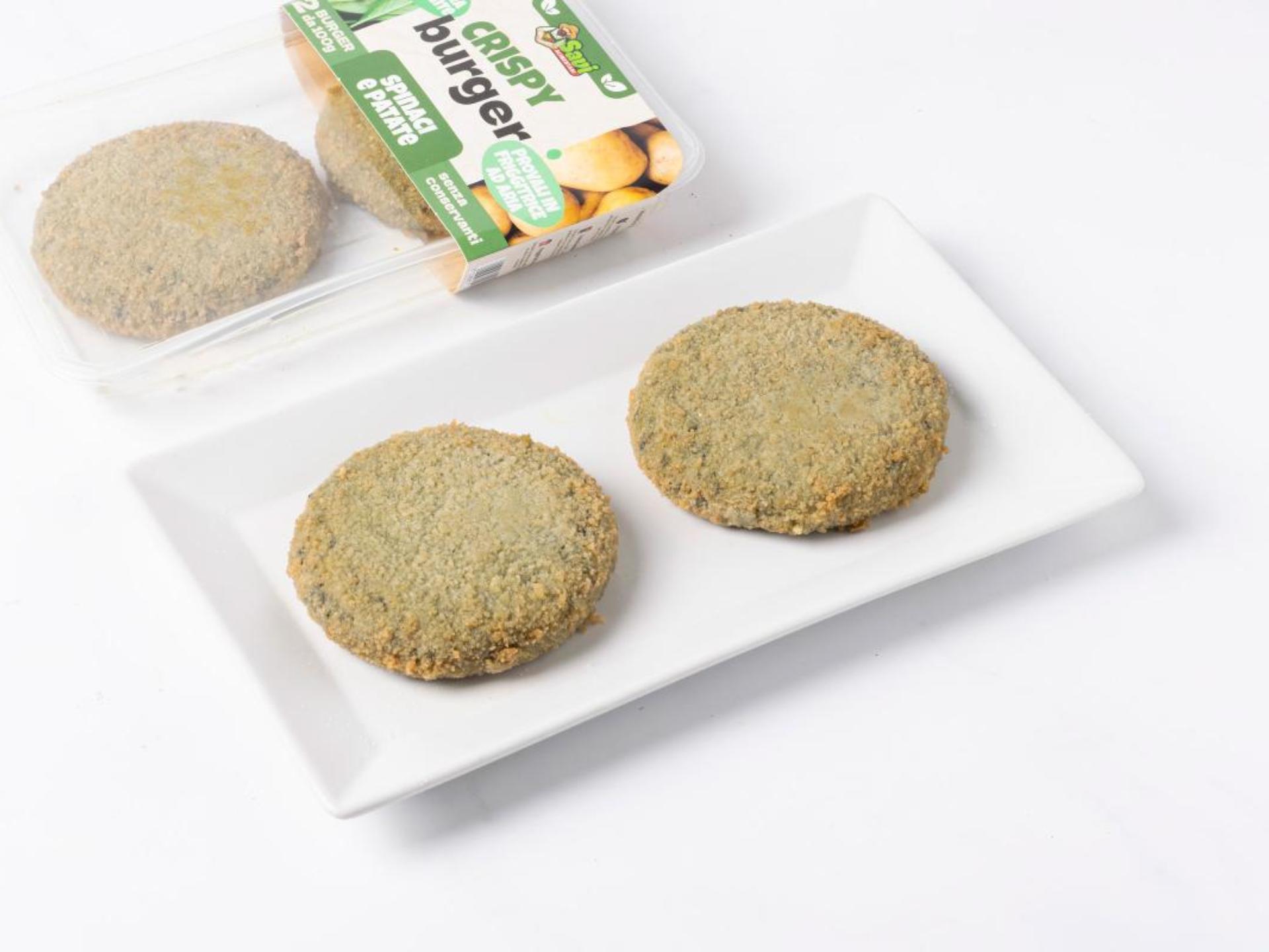 Burger vegetali di spinaci e patate