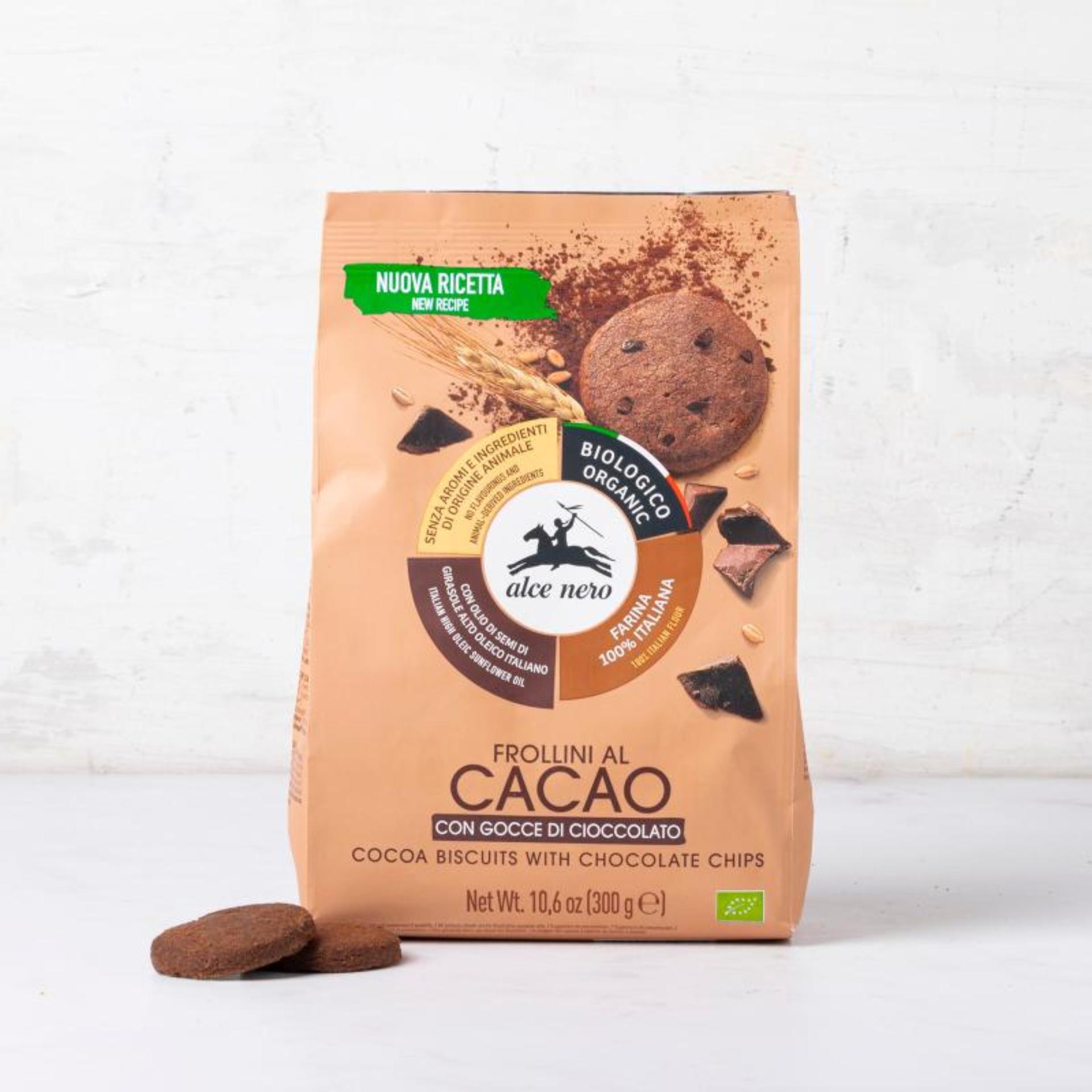 Frollini al cacao con gocce cioccolato senza burro e uova BIO