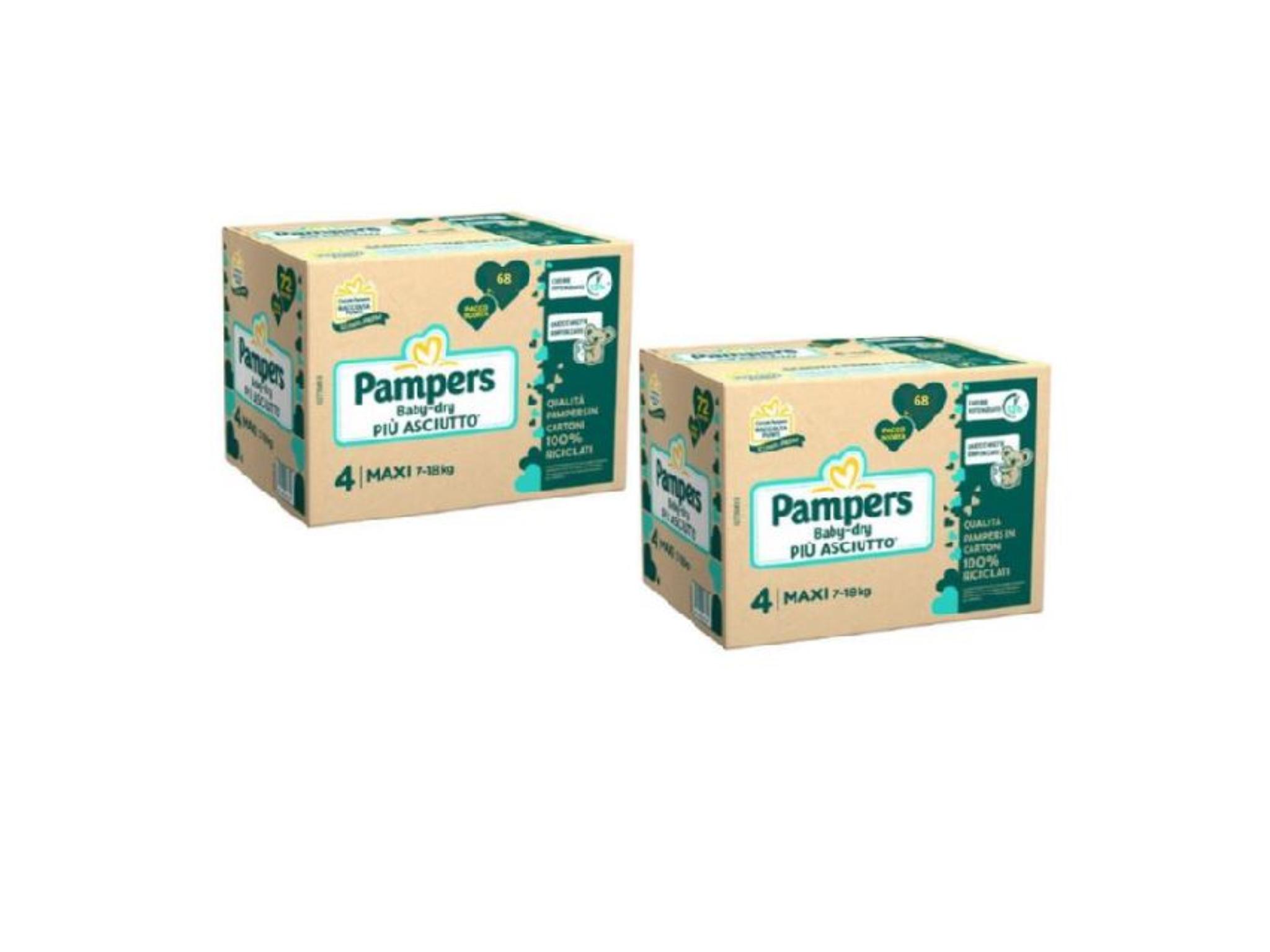 136 Pannolini Pampers Baby-dry taglia 4 | Maxi 7-18 kg