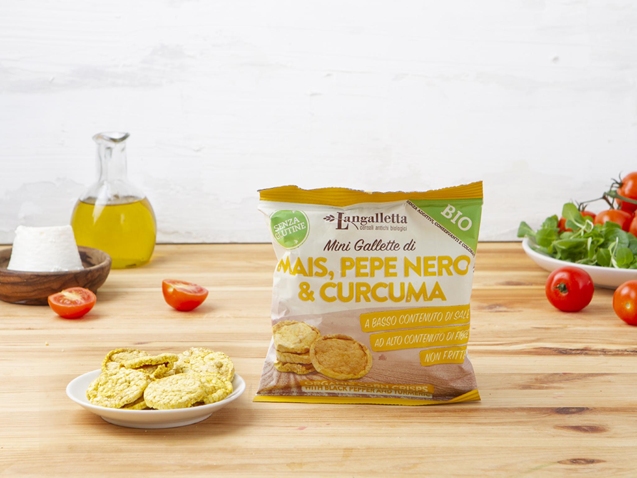 Mini gallette di mais, pepe e curcuma BIO