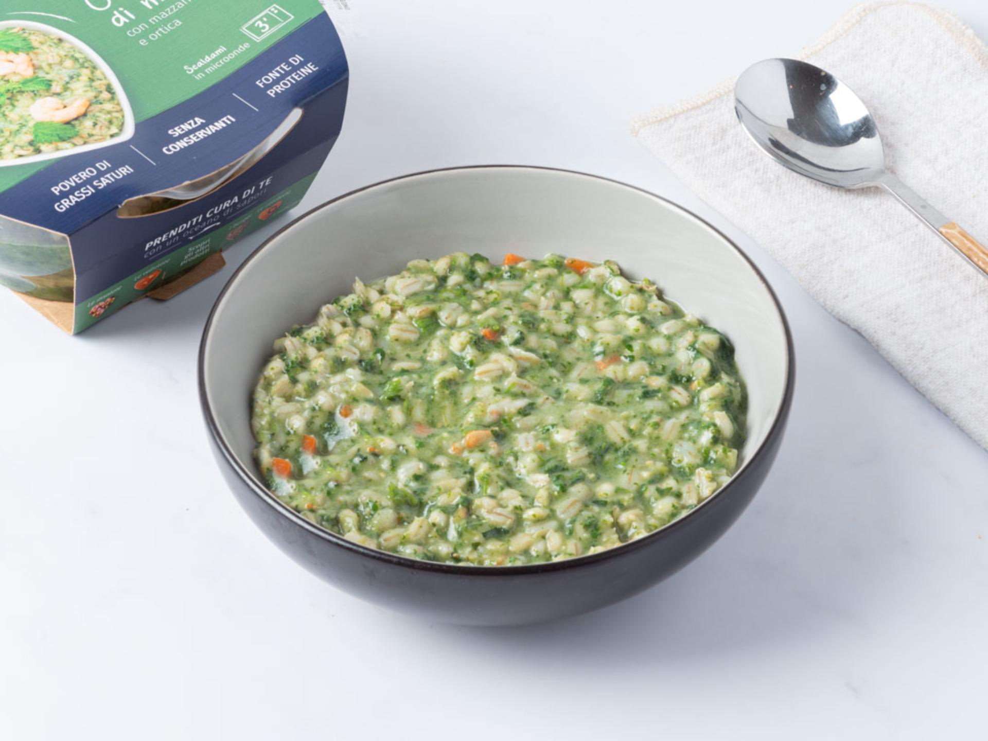 Orzotto di mare mazzancolle e ortica