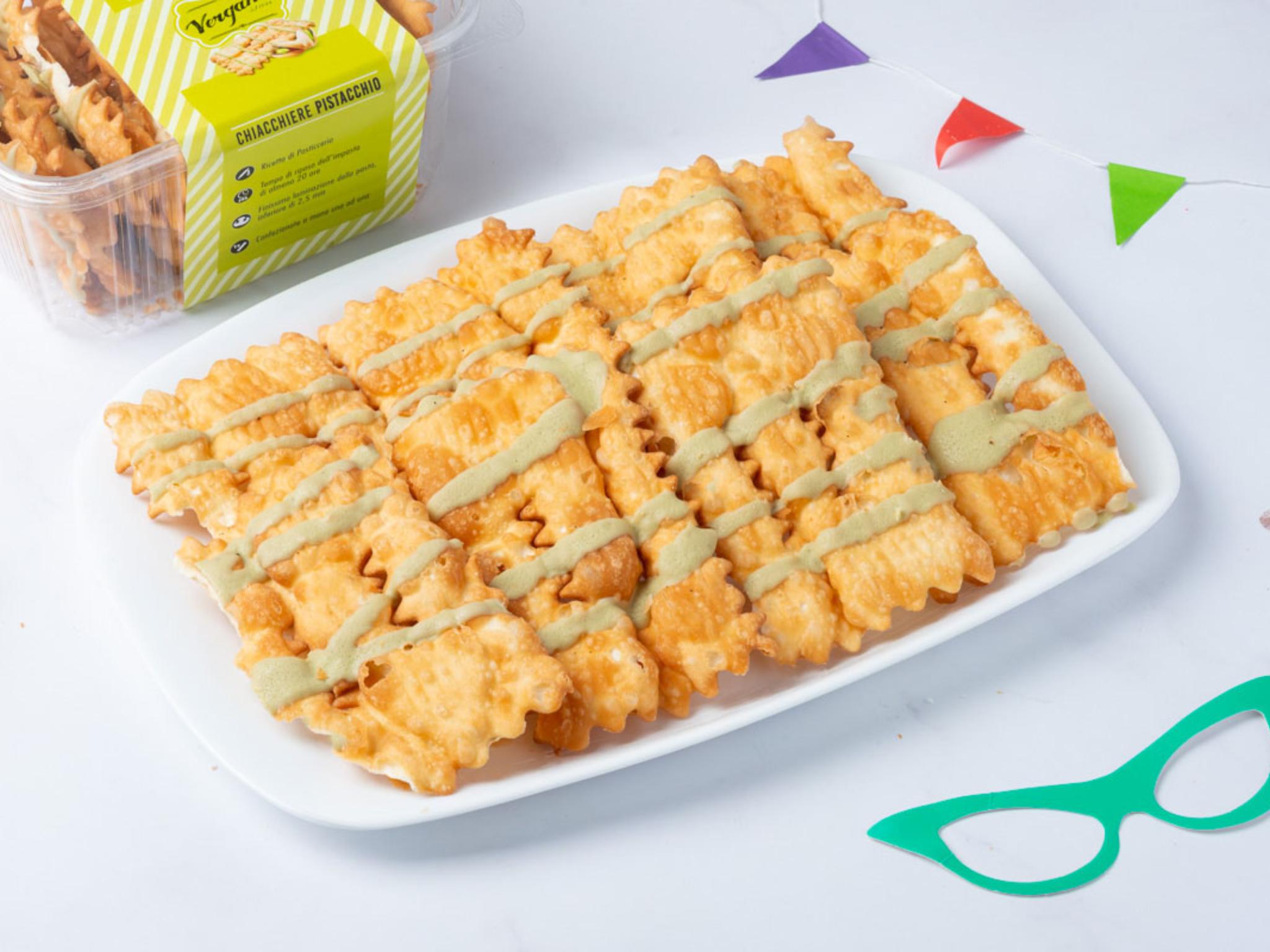 Chiacchiere al pistacchio