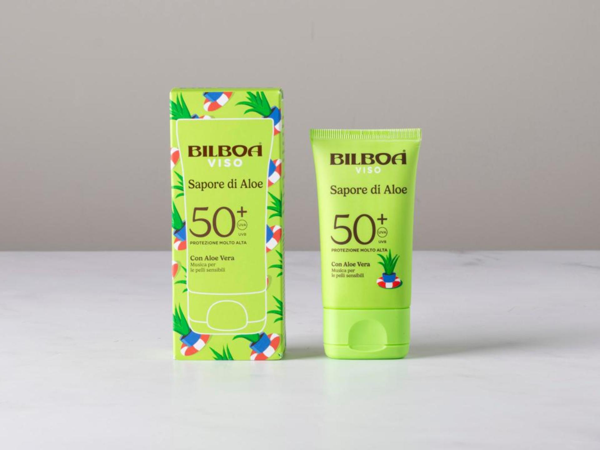 Crema solare viso SPF 50+ con aloe vera