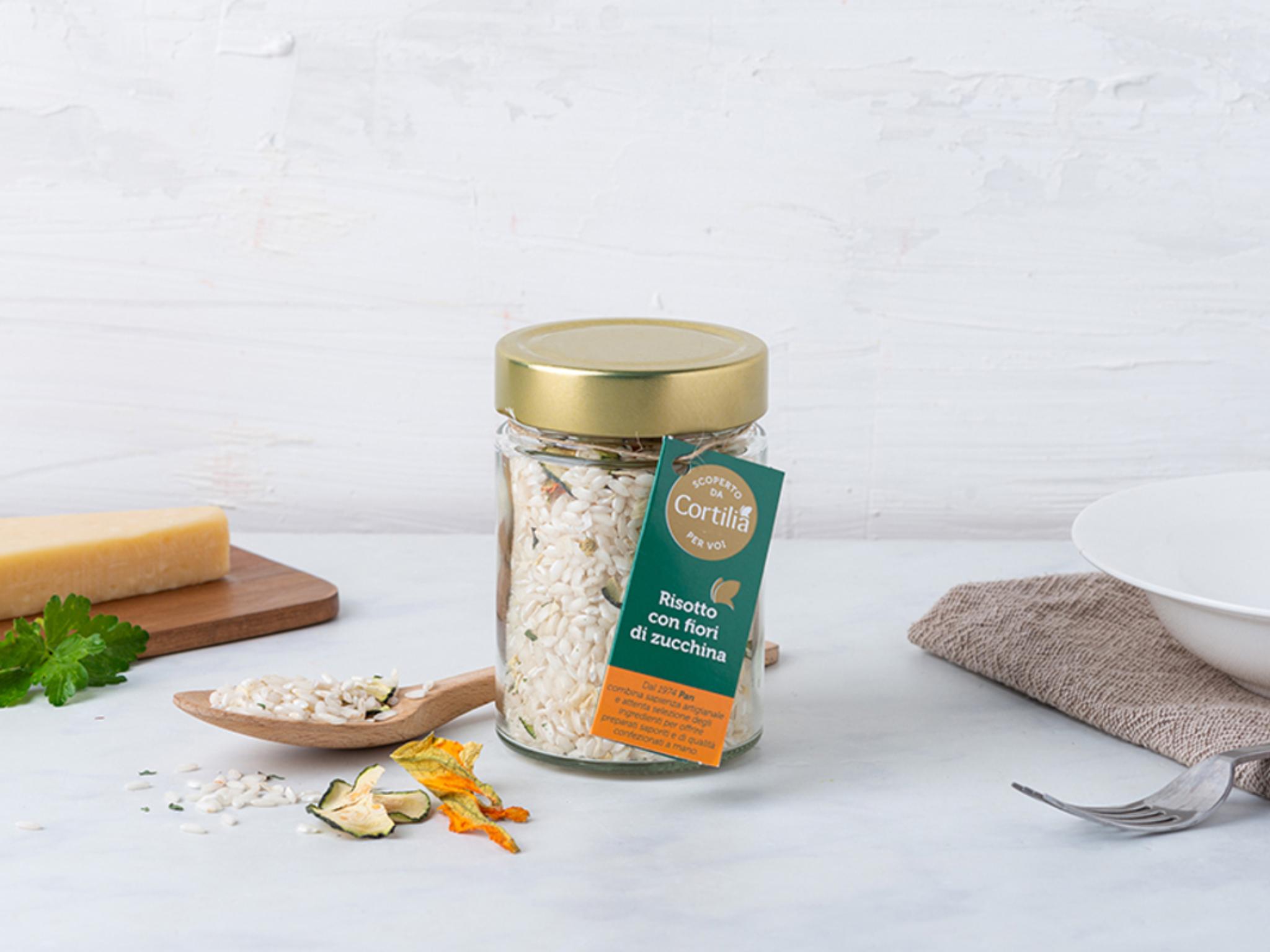 Risotto con fiori di zucchina