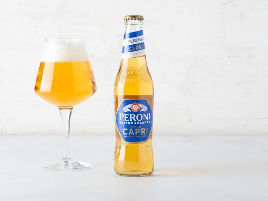 Birra Peroni Nastro Azzurro stile Capri