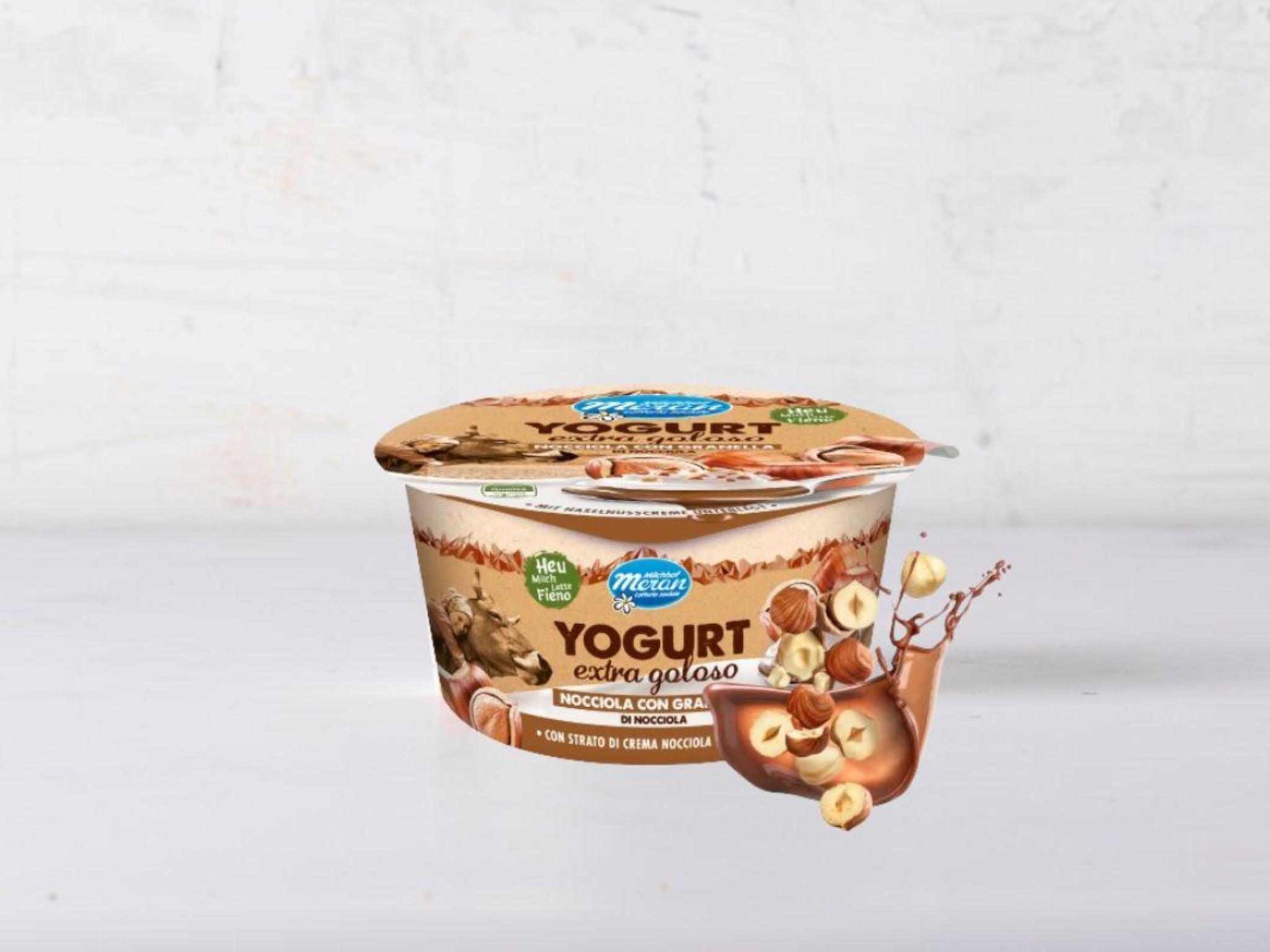 Yogurt extra goloso da latte fieno STG con granella di nocciola