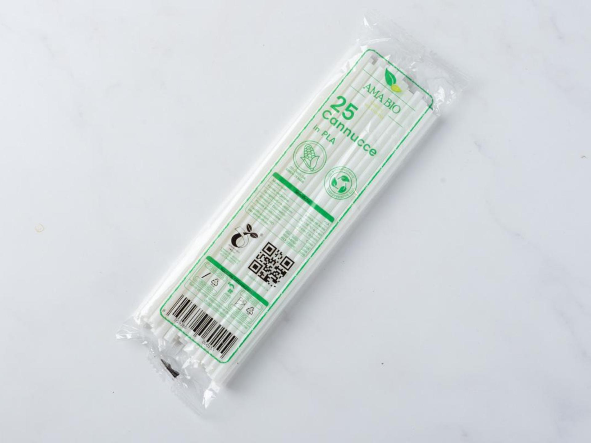 25 cannucce in PLA compostabile