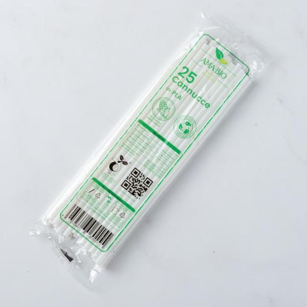 25 cannucce in PLA compostabile | 25 pezzi