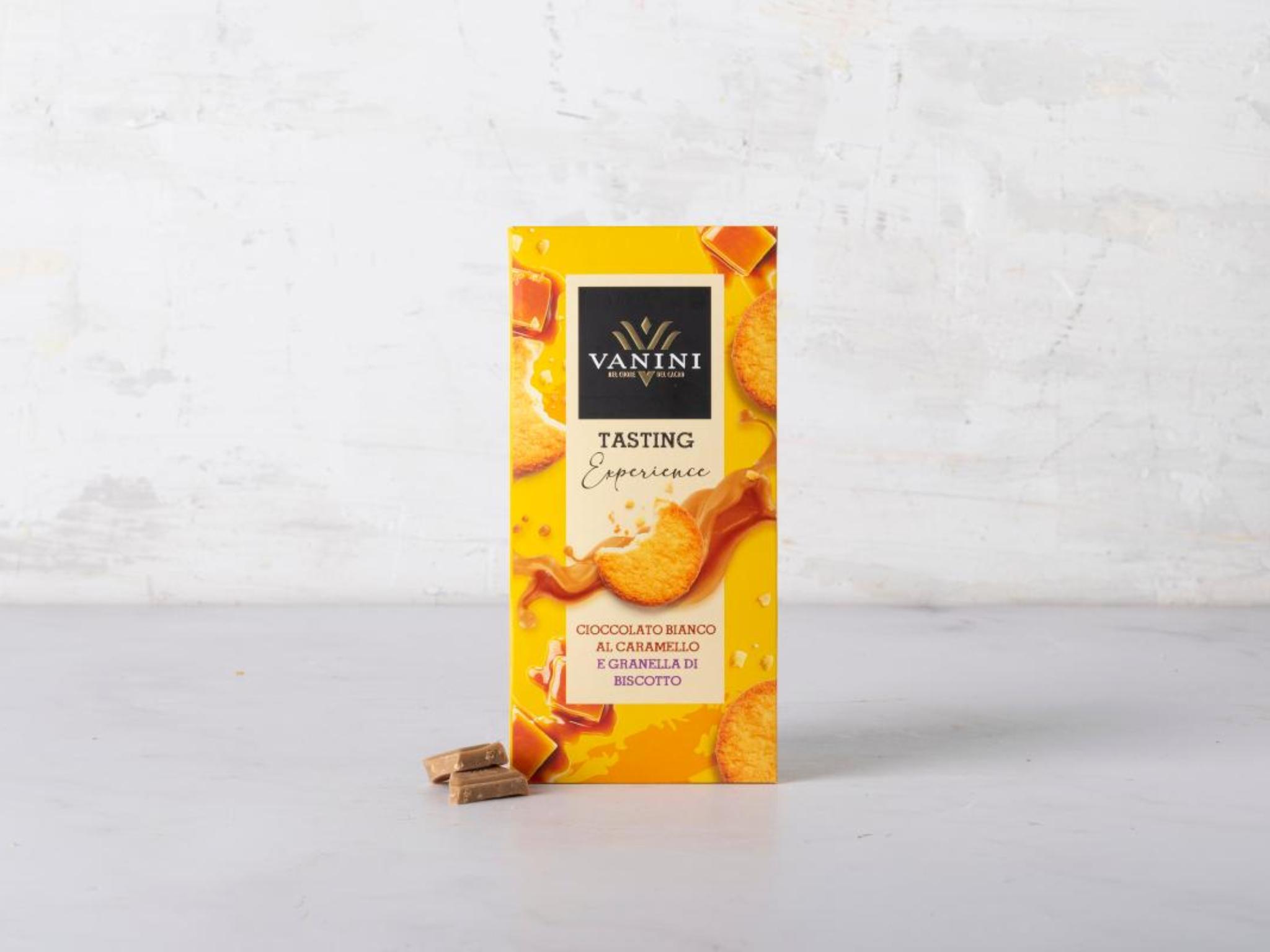 Cioccolato al caramello con granella di biscotto