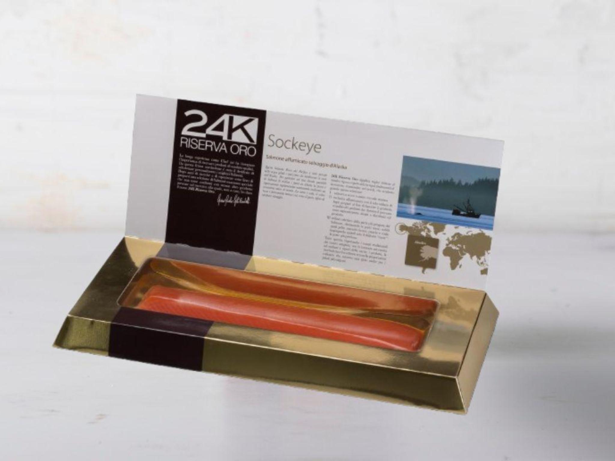 Cuore di salmone selvaggio Sockeye affumicato in lingotto