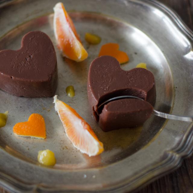 Budino al cioccolato e arancia