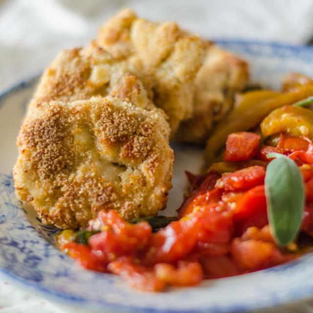Crocchette di pollo con peperoni