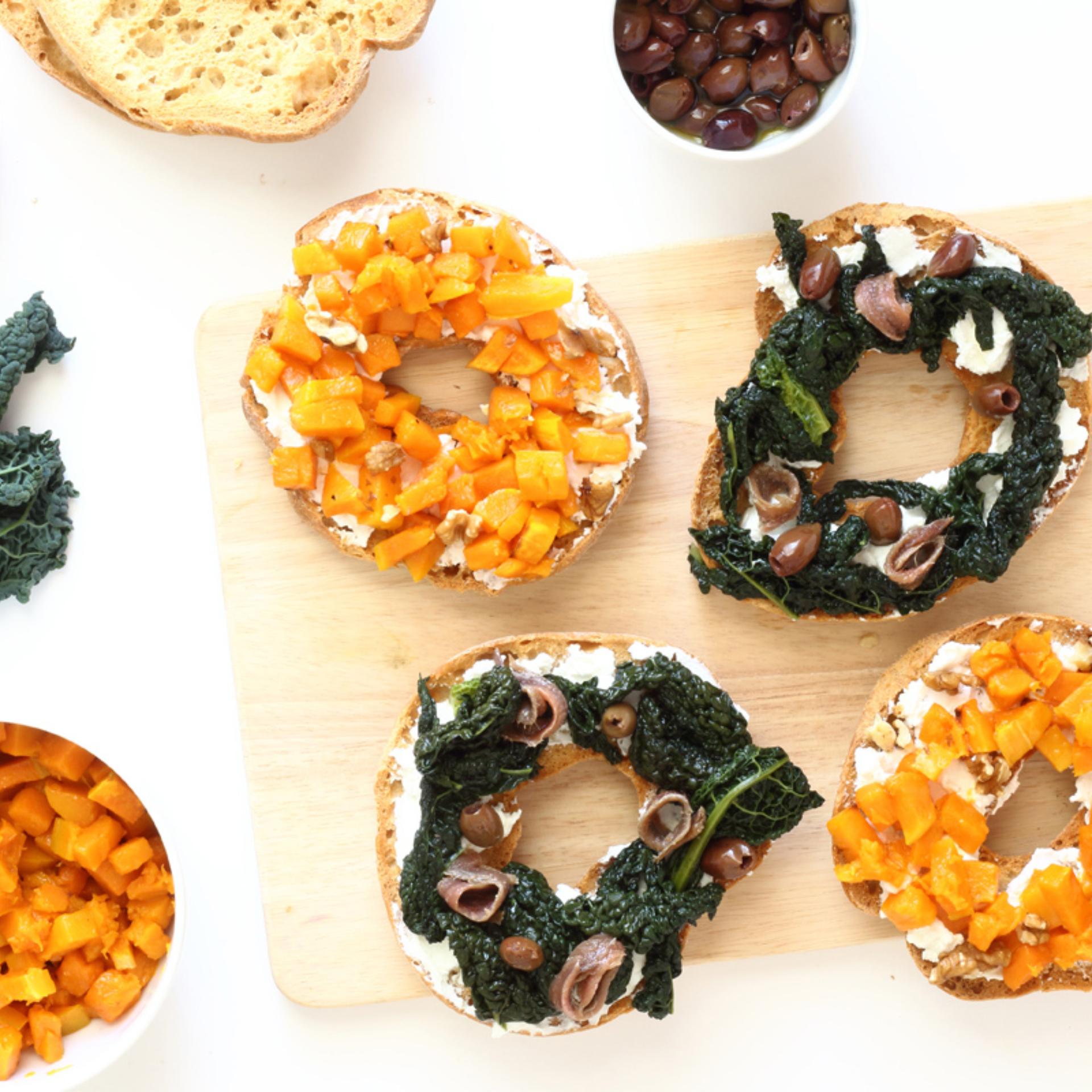 Friselle autunnali con zucca e cavolo nero