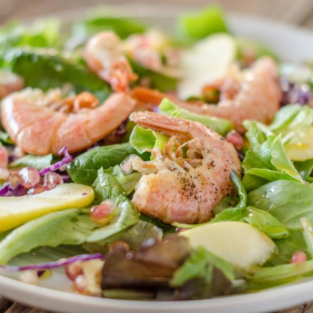 Insalata di gamberi e melograno