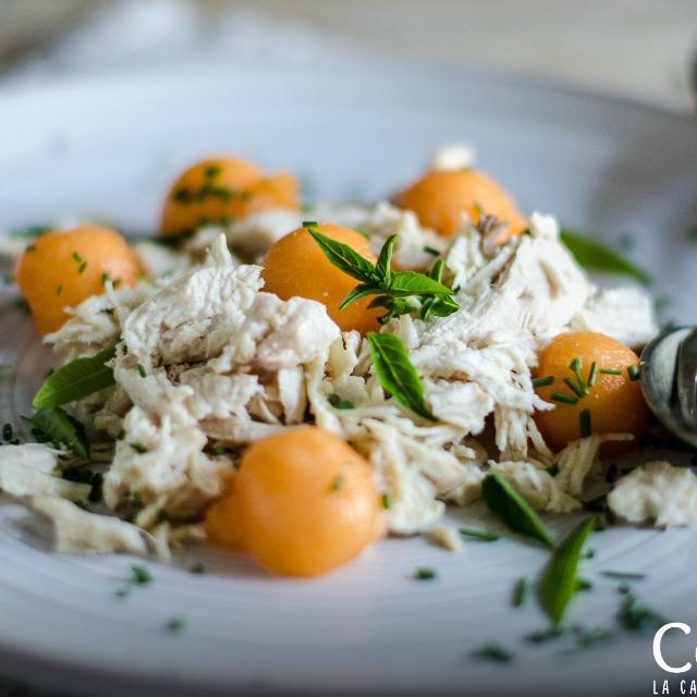 Insalata di pollo e melone