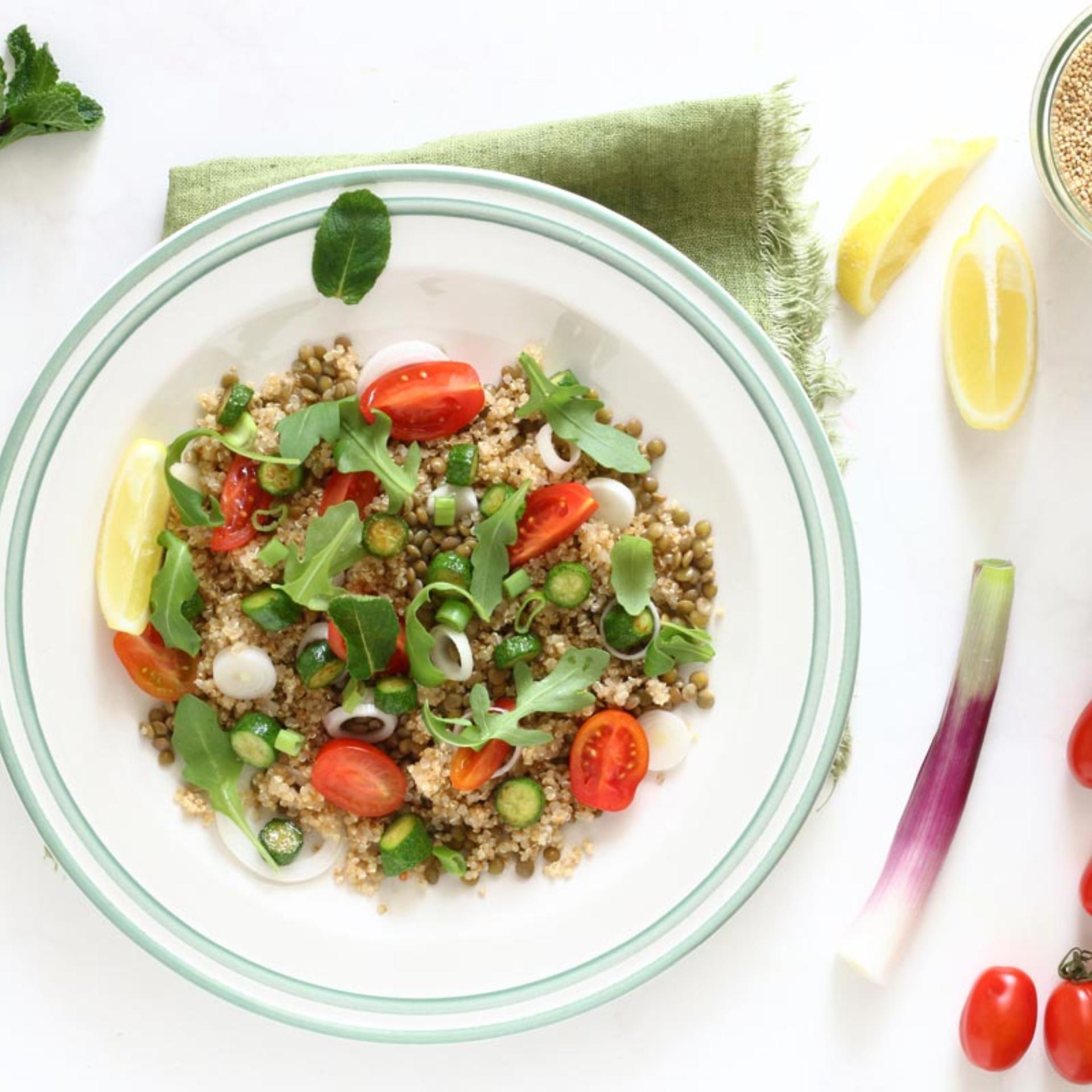 Insalata fredda di lenticchie e quinoa