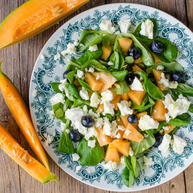 Insalata fresca di melone e feta