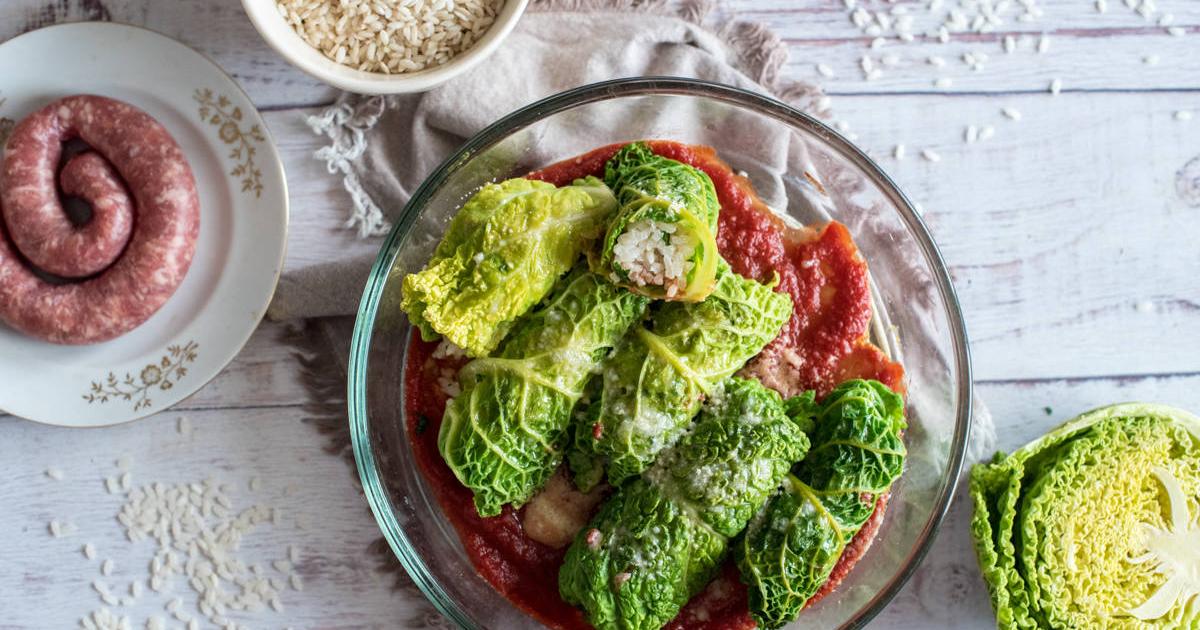 Ricetta Involtini Di Verza Con Riso E Salsiccia Con Dosi E Fasi Preparazione