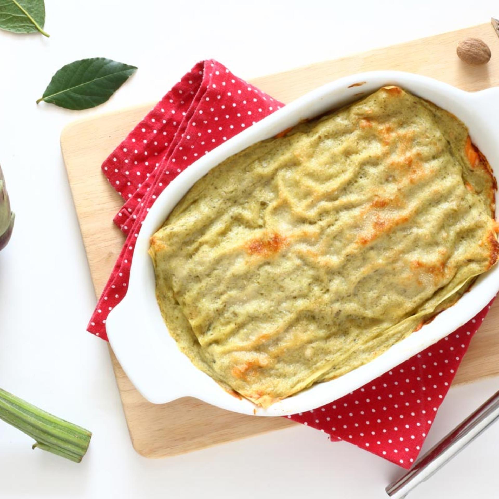 Lasagna salmone e carciofi
