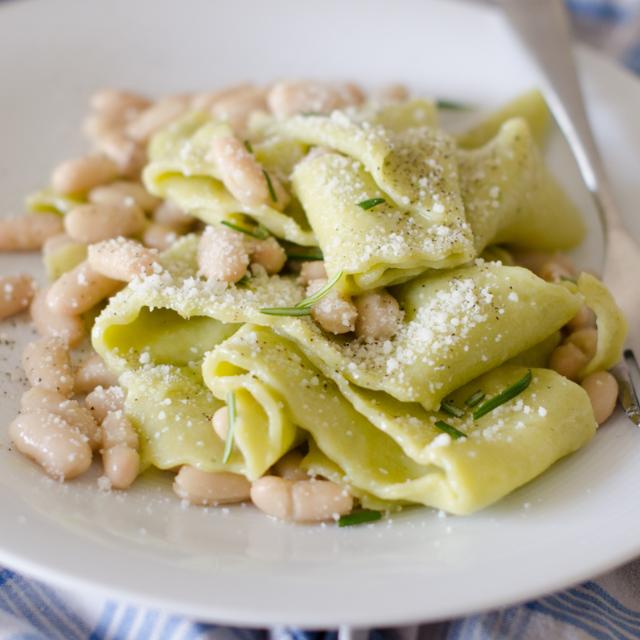 Lasagnette alle erbette con cannellini