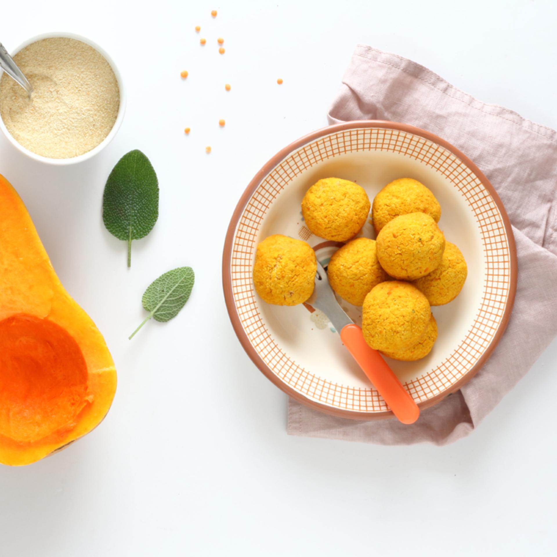 Polpettine di zucca e lenticchie rosse