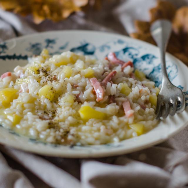 Risotto mela e speck