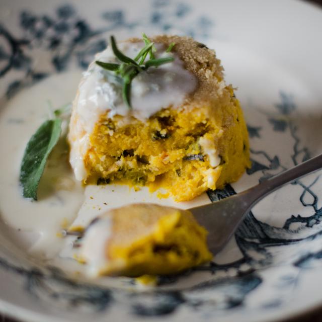 Sformatini di zucca, mele e gorgonzola