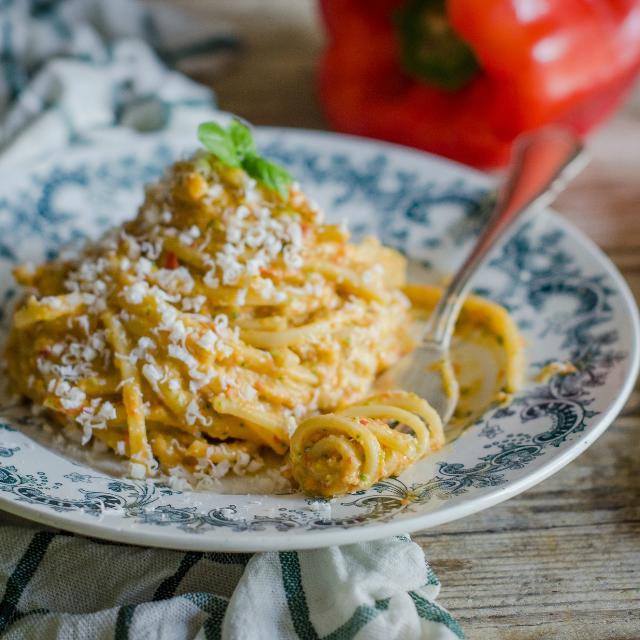 Spaghetti alla crema di verdure