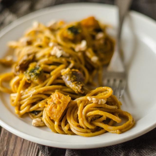 Spaghetti zucca e porcini